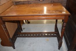A Victorian mahogany side table, top stained, approx. width 91cm