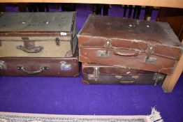 A selection of vintage luggage cases