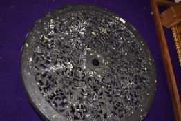 A cast alluminium garden table, diameter approx. 69cm