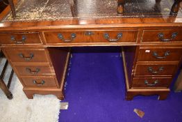 A Reproduction Regency pedestal desk