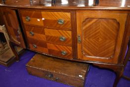 An early 20th Century mahogany sideboard, bow fronted, on cabriole legs, width approx. 152cm
