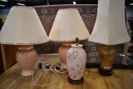 A modern fireside rug and four modern lamps