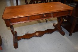 A Victorian light mahogany low side table having frieze drawer, width approx 110cm, perfect for a
