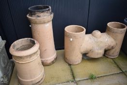A selection of traditional clay chimney pots