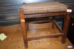 An Arts and Crafts strung stool, not labelled for but in the style of Arthur Simpson