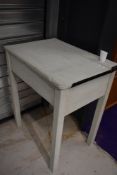 A vintage painted school desk, width approx. 66cm