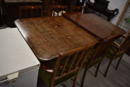A nice quality reproduction Regency extending dining table, and a set of six (four +two)