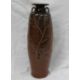 A studio pottery twin handled vase, with a brown ground and incised leaf and floral decoration, - Image 1 of 7