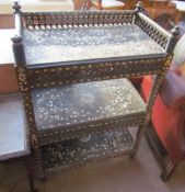 An Anglo Indian mother of pearl inlaid three tier side cabinet,