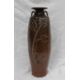 A studio pottery twin handled vase, with a brown ground and incised leaf and floral decoration, - Image 3 of 7