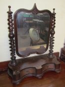 A Victorian mahogany toilet mirror,