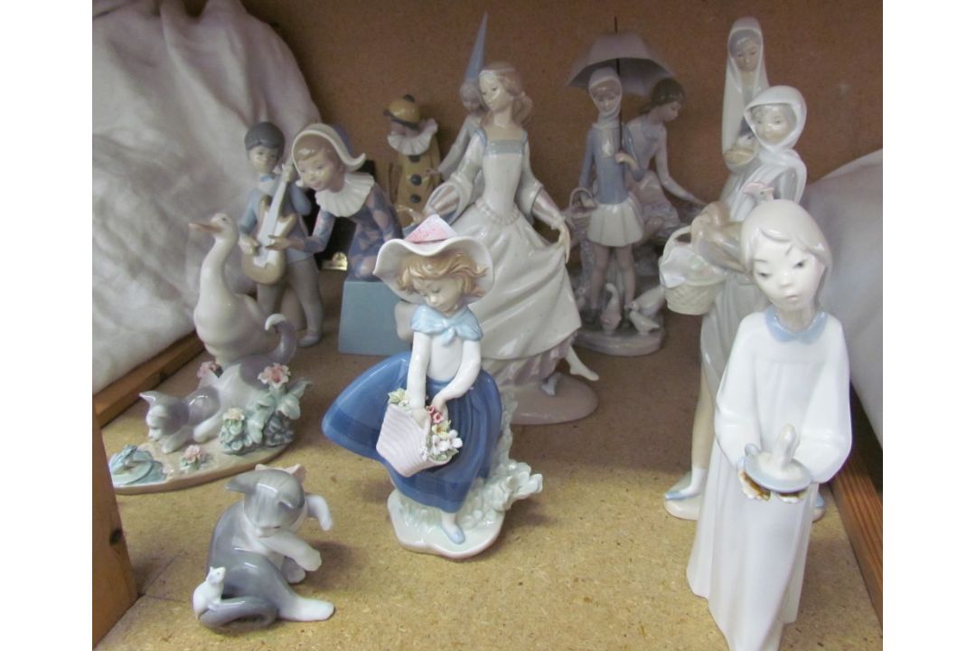 Assorted Lladro and Nao porcelain figures including young ladies, children, animals etc - Image 1 of 3