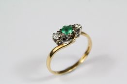 A Vintage 18ct Emerald and Diamond Ring