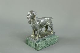 A Silver Metal Spaniel Car Mascot