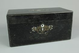 19th Century Ebony Tea Caddy