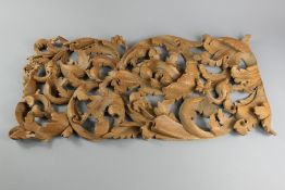 Burmese Carved Wood Panels