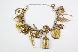 A 9ct Yellow Gold Charm Bracelet