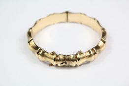 9ct Yellow Gold Bamboo Bangle