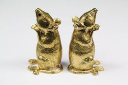 A Pair of 18ct Gold Plated Condiments
