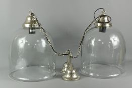 Two Clear Glass Ceiling Lights