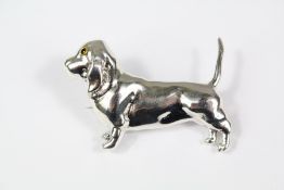 A Silver Dog Brooch