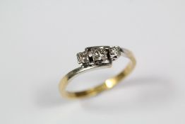 18ct Yellow Gold Three Stone Diamond Ring