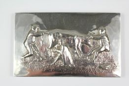 Ebonised Box with Cast Silver Lid