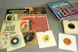 A Collection of Marvin Gaye and Jackie Wilson LP Records