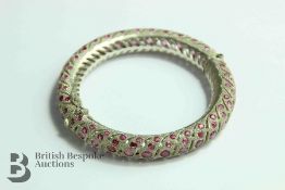 Indian Silver Filigree Ruby Bangle