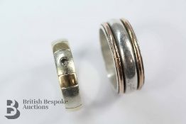 9ct White and Yellow Gold Diamond Wedding Band