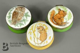 Three Crumless Enamel Boxes