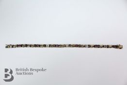Silver, Diamond and Ruby Line Bracelet