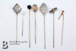 Miscellaneous Silver Headed Tie Pins