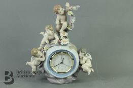 Lladro Figural Mantel Clock