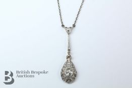 Platinum Diamond Drop Pendant
