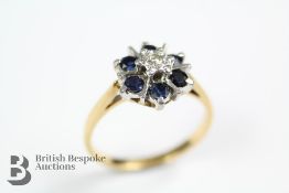 18ct Yellow Gold Sapphire and Diamond Ring