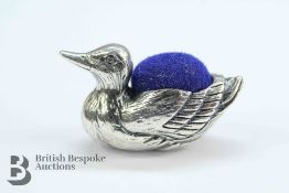 Silver Duck Pin Cushion