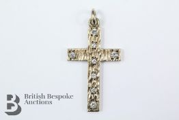 18ct Gold and Diamond Cross Pendant
