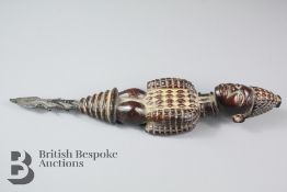 Central African Hand Carved Spear