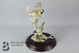 Resin Coal Tit Sculpture