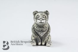 Miniature Bear Silver Pin Cushion