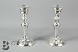 Pair of Ornate Silver Candlesticks