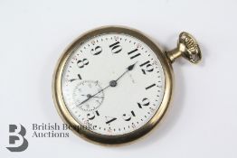 Elgin Open Faced Gold Plated Self Wind Pocket Watch