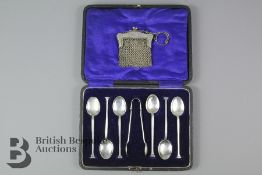 Six Silver Teaspoons in Box
