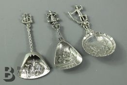 Three Continental Silver Caddy Spoons