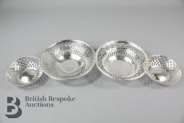 Four Silver Bonbon dishes