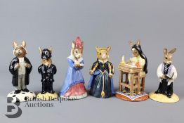 Six Royal Doulton Bunnykins Models