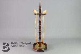 A Dutch Oak and Brass Pipe Rest