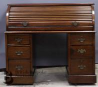 19th Century Mahogany Roll Top Desk