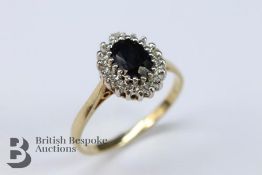 9ct Sapphire and Diamond Ring